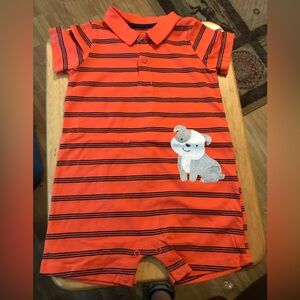 Child Of Mine By Carter's Baby Boy Short Sleeve 1 piece Romper 18 months /Orange